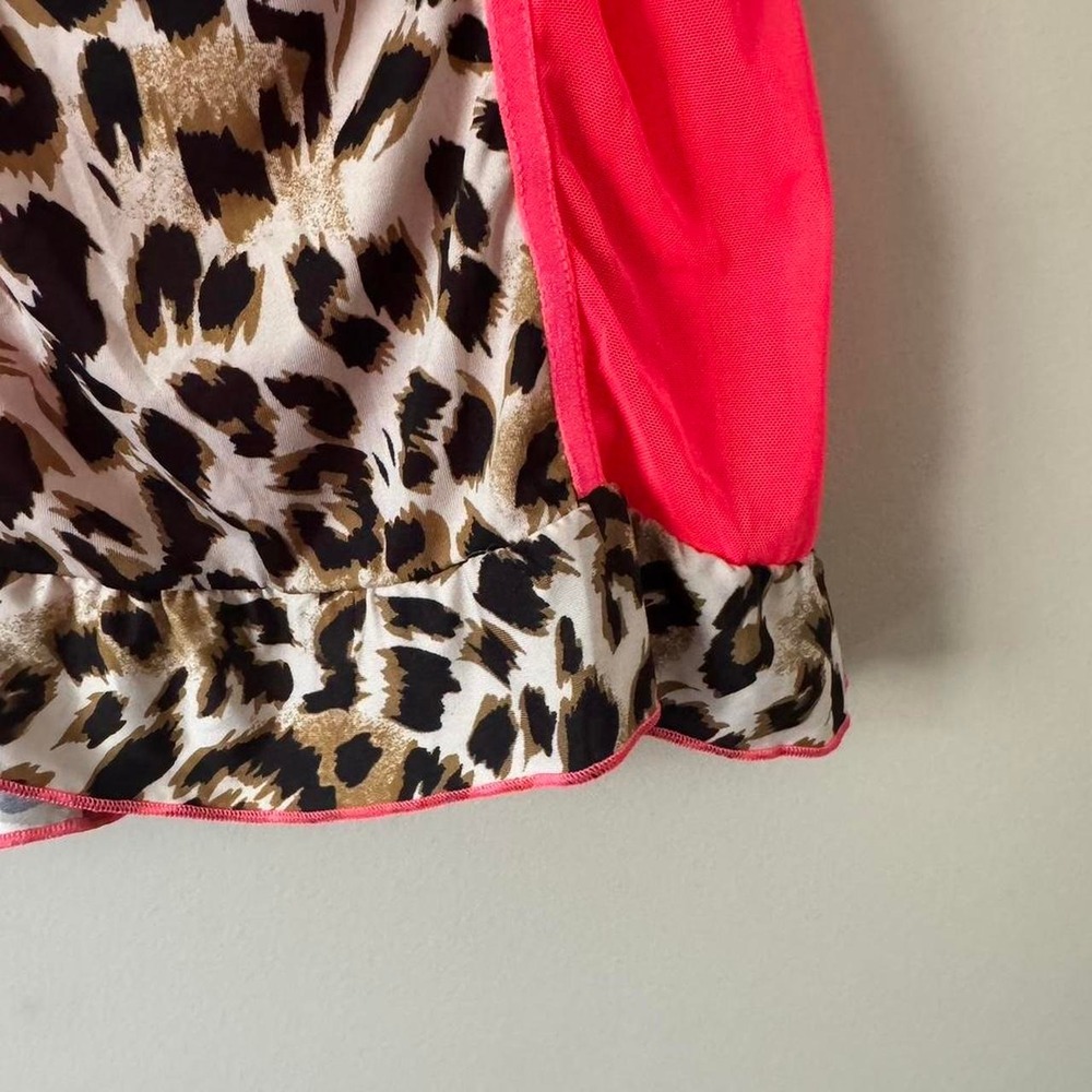 NWT Y2K neon pink leopard bustiers Medium B Cup animal print deadstock micromesh - Picture 7 of 7